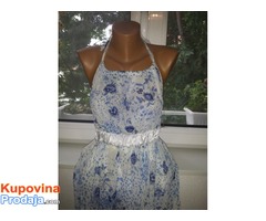 haljina duga plaviih cvetica prelepa - Fotografija 3/3