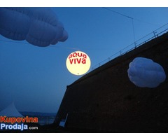 Cepelini, velike lopte, reklama sa svetlom iznad grada, sve sa lagera, gigantski baloni, štampa - Fotografija 7/8