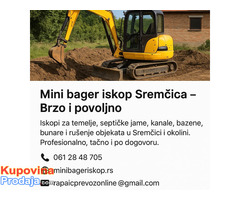 Mini bager iskop Sremčica – Brzo i povoljno - Fotografija 6/8