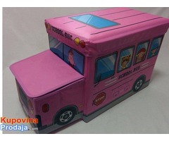 Autobus / Deciji tabure sa korpom za odlaganje igracaka - Fotografija 3/5