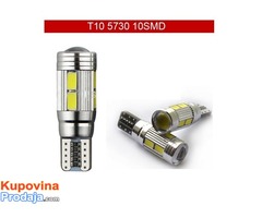 LED sijalice 10 SMD 5730 W5W Canbus - bele - Fotografija 1/3